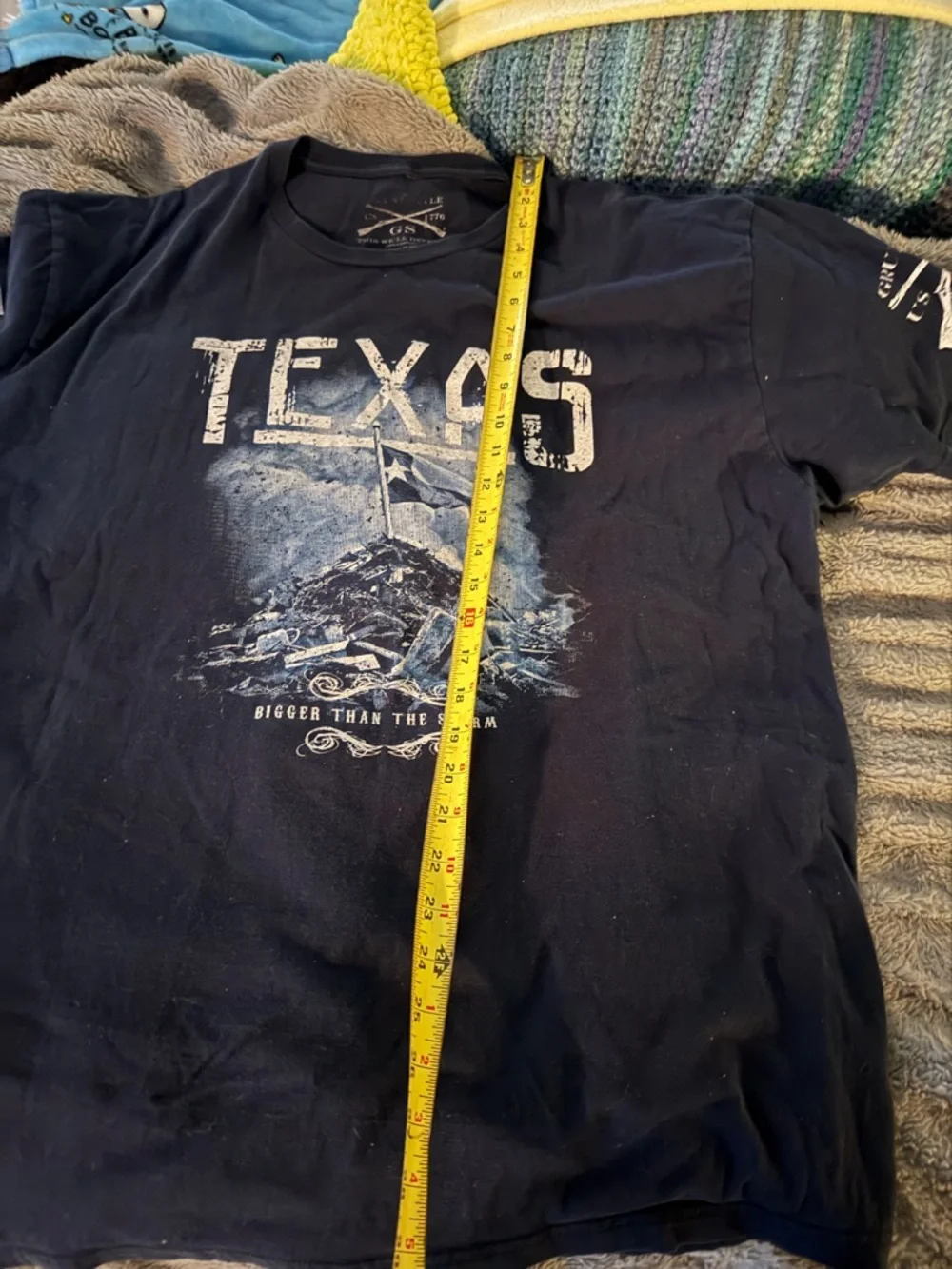 Grunt Style Mens XL Texas Flag Bigger Than The Storm T Shirt - Picture 6 of 7